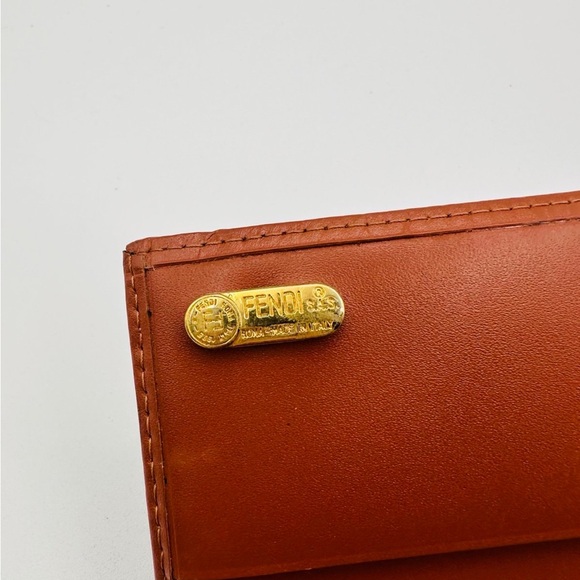 Fendi Pequín Striped Black and Brown Long Wallet with Gold Clasp - Picture 5 of 10